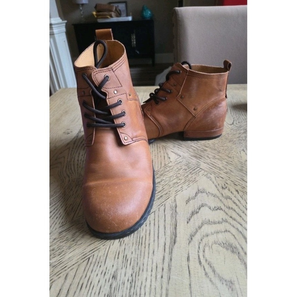OSSTONE Moto Boots 6015-2 Distressed Leather Chukka Boots Casual Size 13 NEW